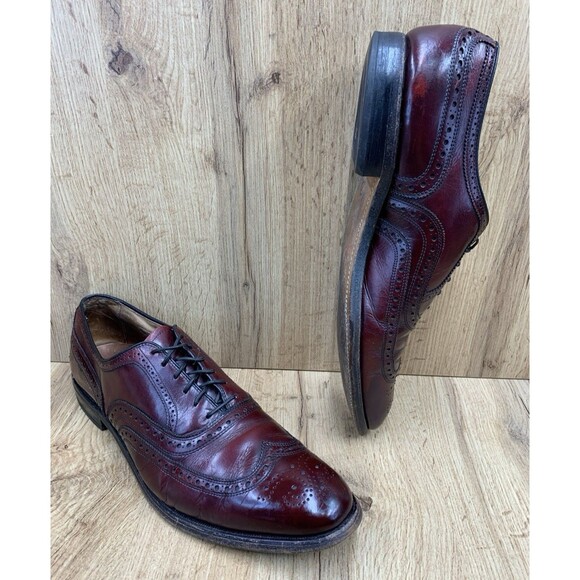 Allen Edmonds McAllister Burgundy Leather Wingtip Oxford Shoes  Mens Size 12 B - Picture 1 of 16